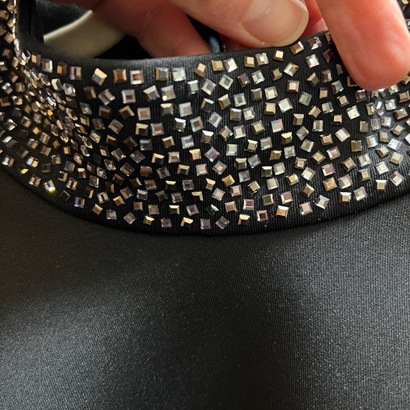 Calvin Klein Halter Cocktail Dress with Embellished Neck - Picture 2 of 6